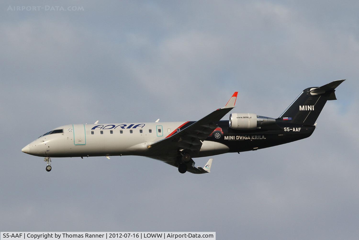 S5-AAF, 1998 Canadair CRJ-200LR (CL-600-2B19) C/N 7272, Adria Airways CRJ-200