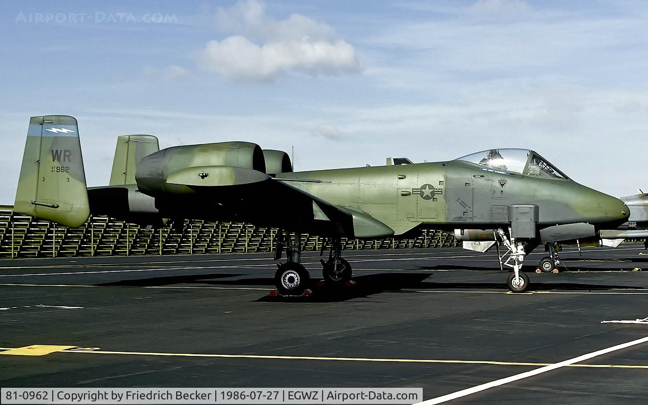 81-0962, 1981 Fairchild Republic A-10A Thunderbolt II C/N A10-0657, static display