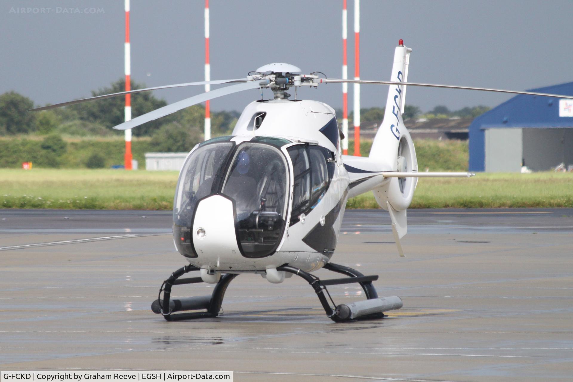 G-FCKD, 2001 Eurocopter EC-120B Colibri C/N 1209, Parked at Norwich.