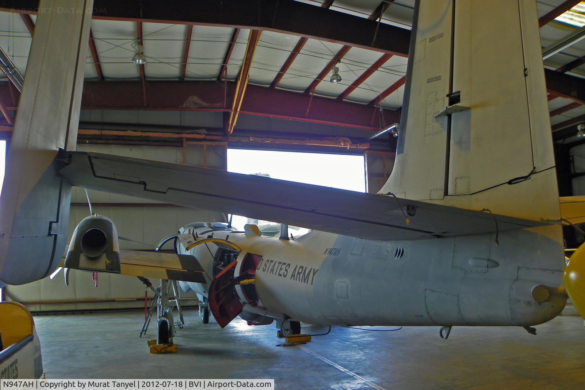 N947AH, 1968 Grumman OV-1D Mohawk C/N 151C, At the Air Heritage Museum off of BVI