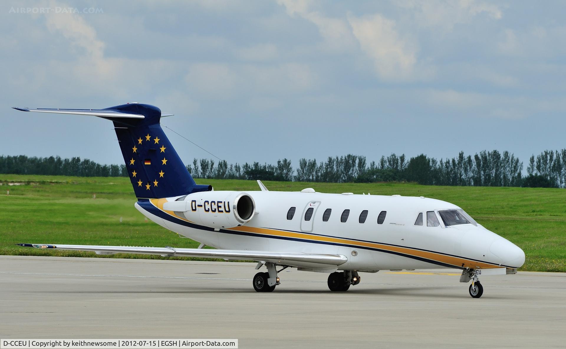 D-CCEU, 1990 Cessna 650 Citation III C/N 650-0190, Taxying to leave Norwich !