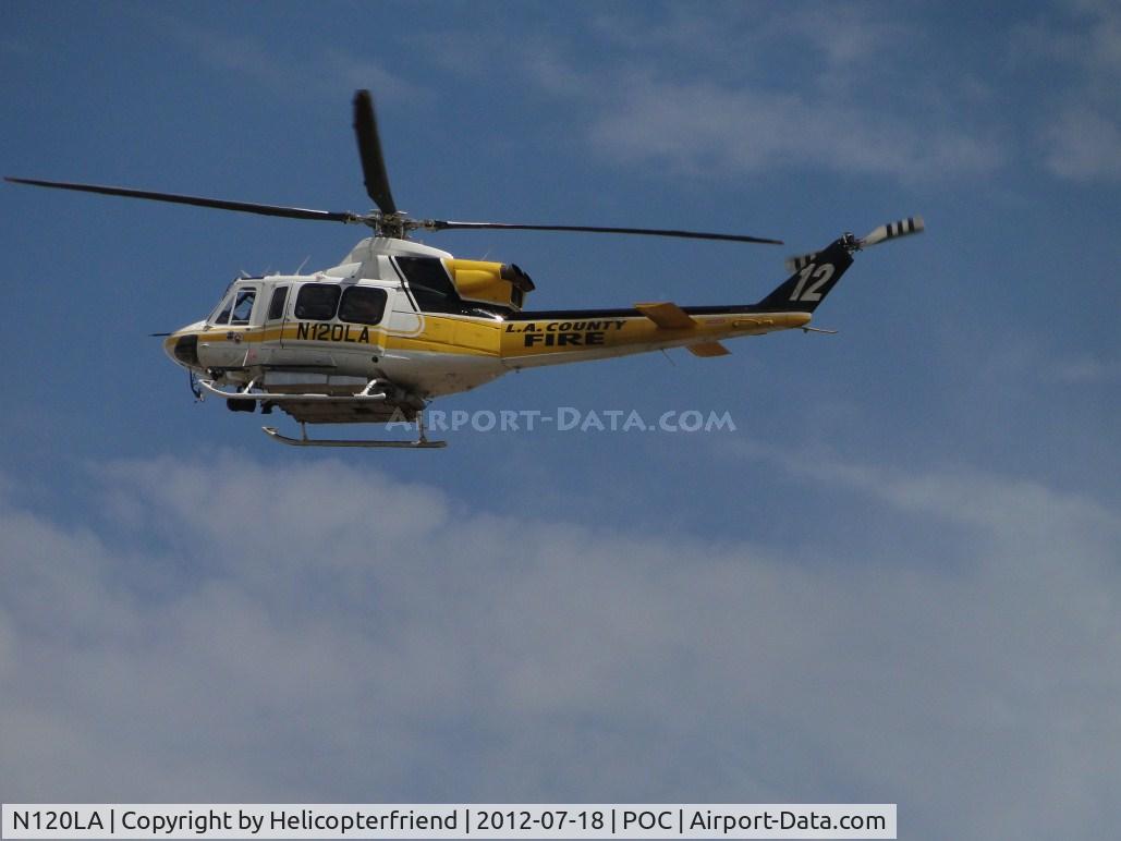 N120LA, 2007 Bell 412EP C/N 36455, Slowing down on downwind allowing Upland Fire helicopter (N36RX) to land (on 1/2 mile final)