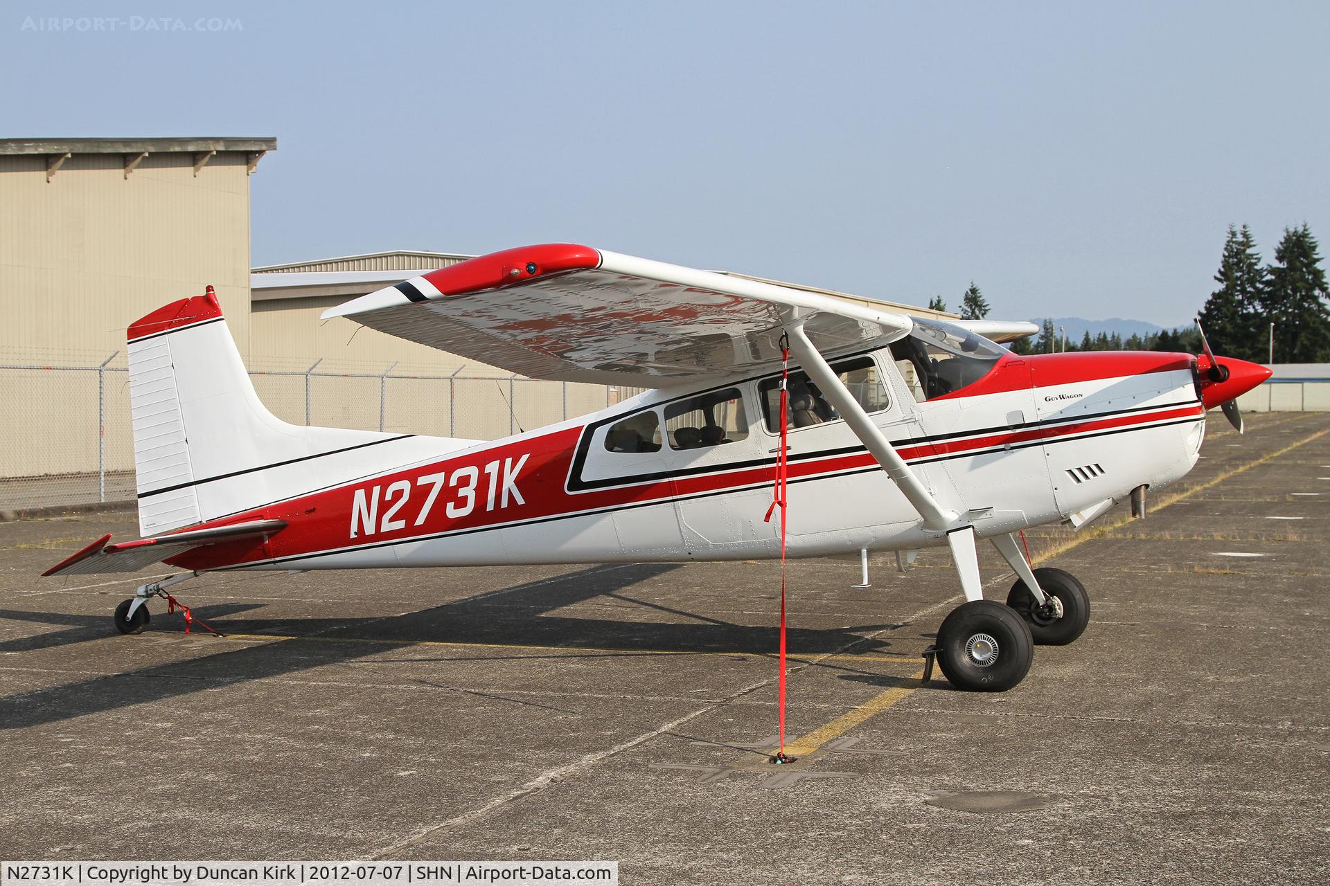 N2731K, 1979 Cessna 180K Skywagon C/N 18053045, Early morning shot at Shelton taken en route to Oregon.