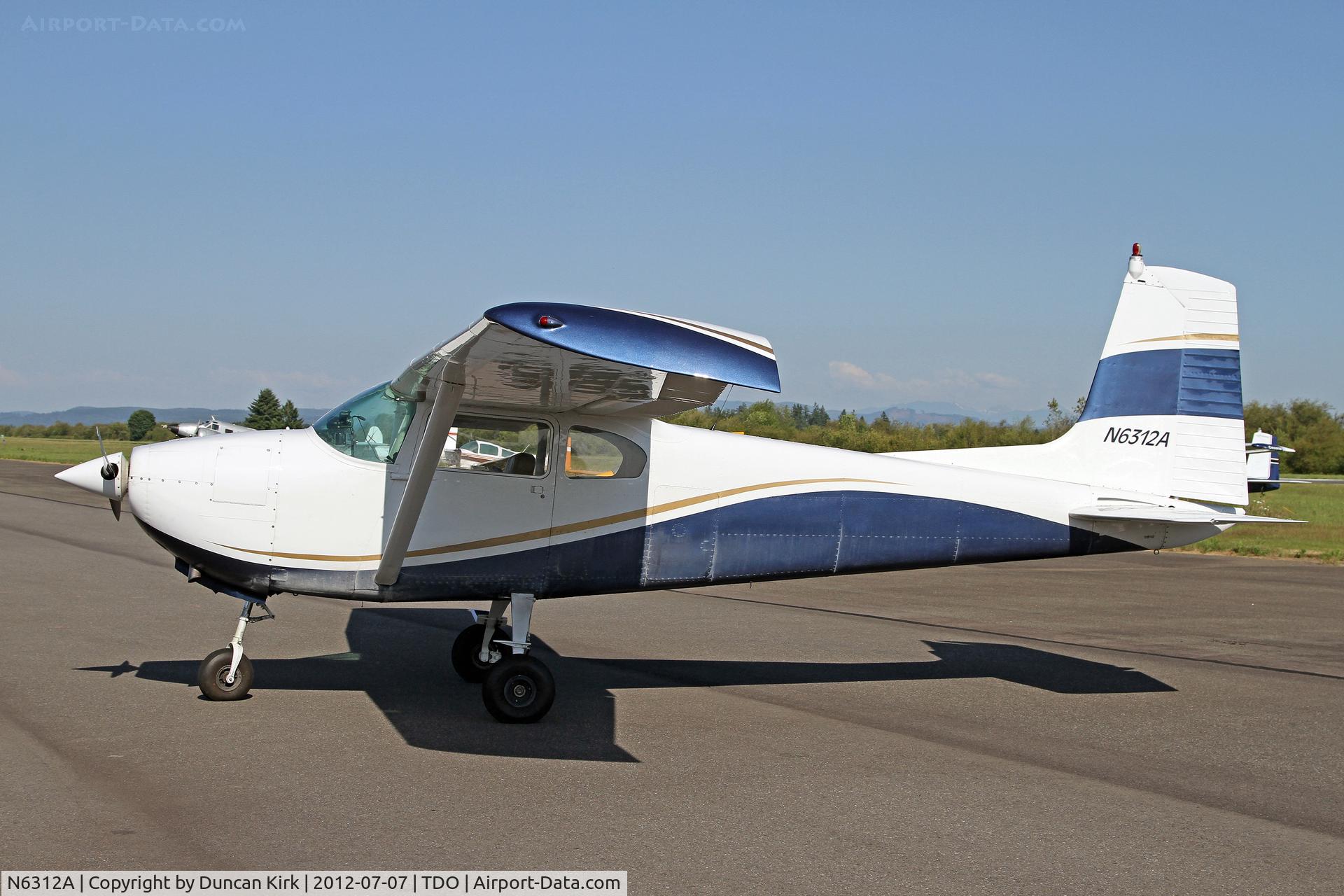 N6312A, 1956 Cessna 182 Skylane C/N 33112, This straight-tailed 182 was doing skydiving at Toledo