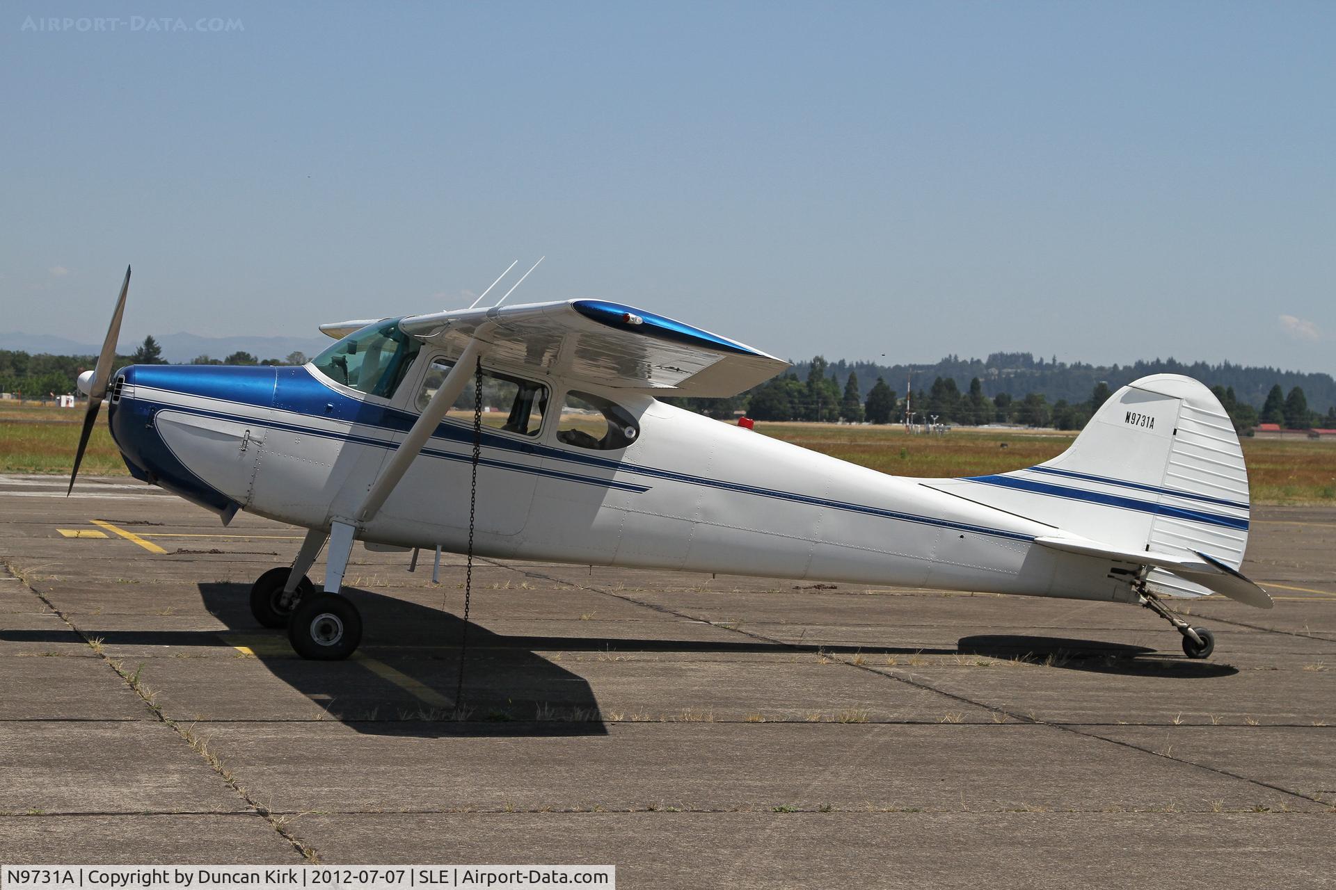 N9731A, 1949 Cessna 170A C/N 19192, This 1949 Cessna 170 was one of a small number of aircraft on the ramp that day.