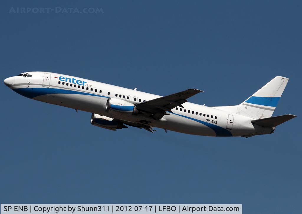 SP-ENB, 1994 Boeing 737-4Q8 C/N 26299, Taking off from rwy 32L