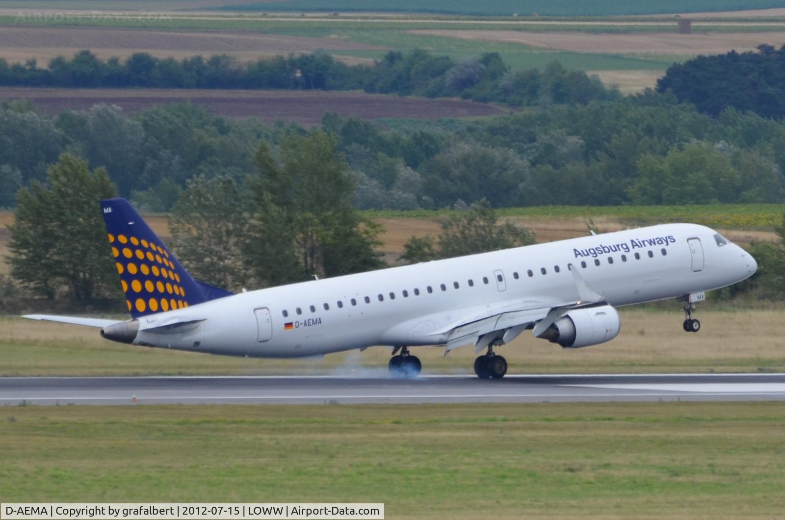 D-AEMA, 2009 Embraer 195LR (ERJ-190-200LR) C/N 19000290, landing @ runway 16