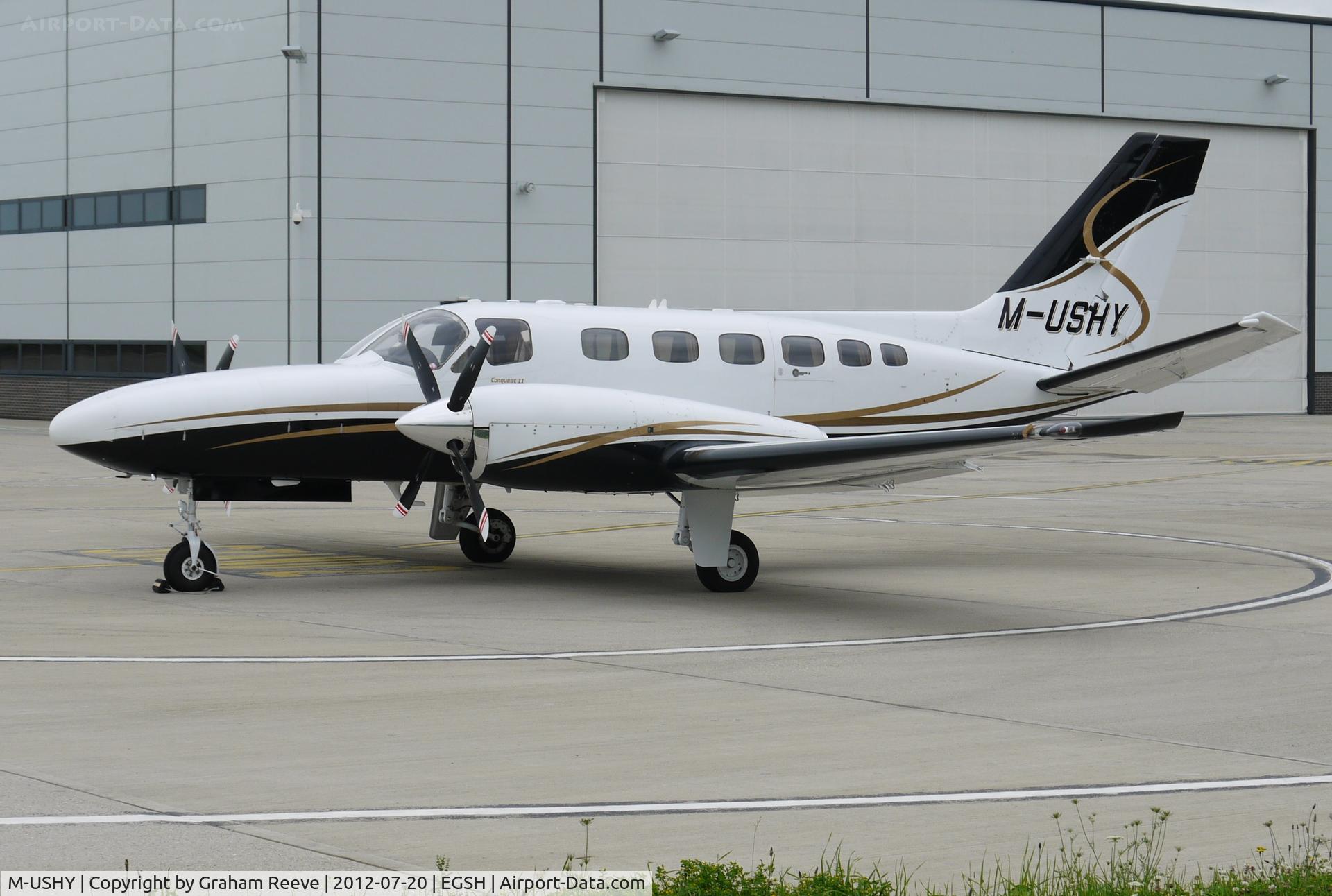 M-USHY, Cessna 441 Conquest II C/N 441-0209, Parked at Norwich.