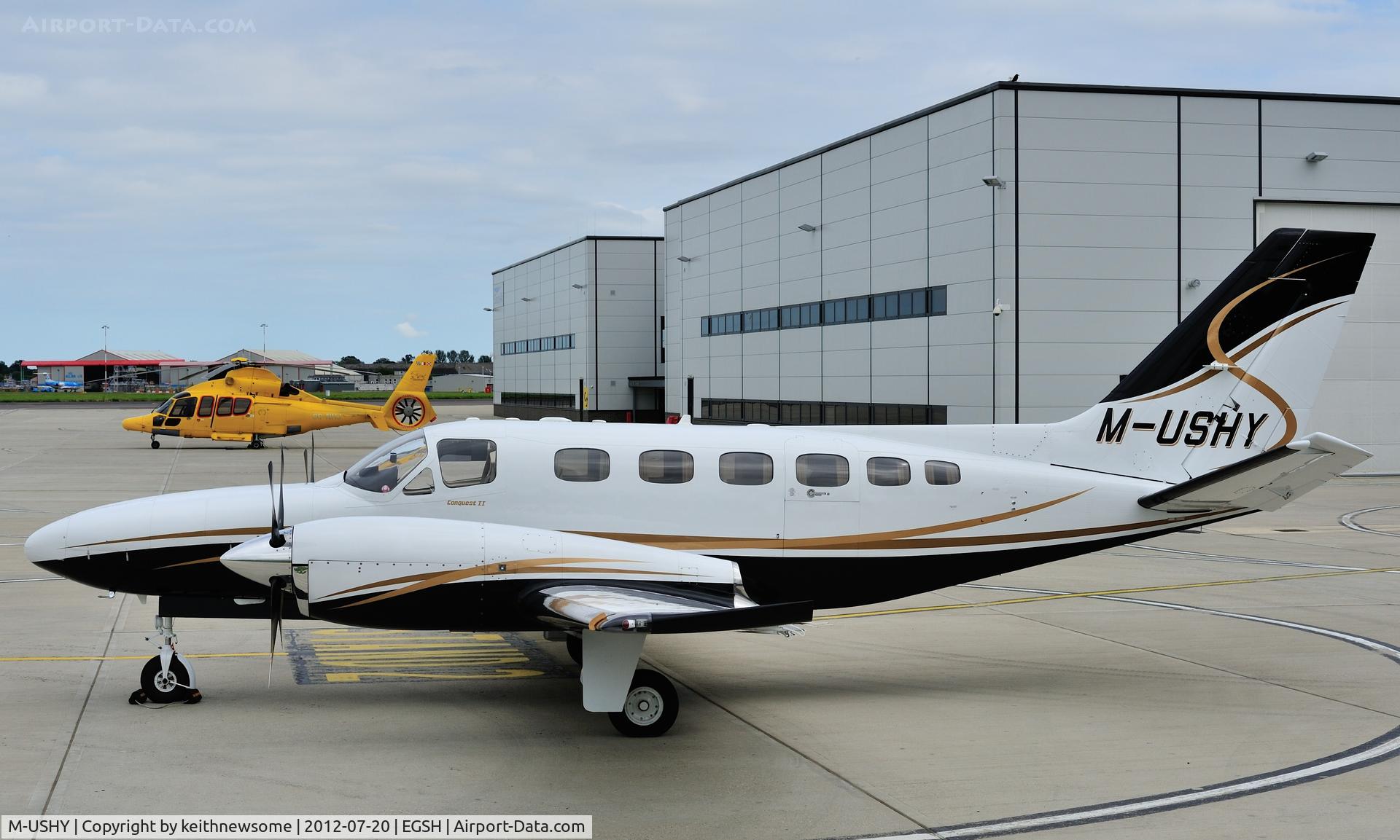 M-USHY, Cessna 441 Conquest II C/N 441-0209, Sharing the SaxonAir apron !