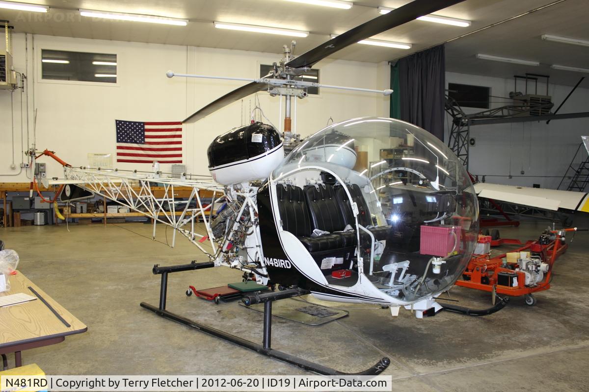 N481RD, 1969 Bell 47G-3B-2 C/N 6716, On display at Bird Aviation Museum and Invention Center, near Sagle , Idaho
