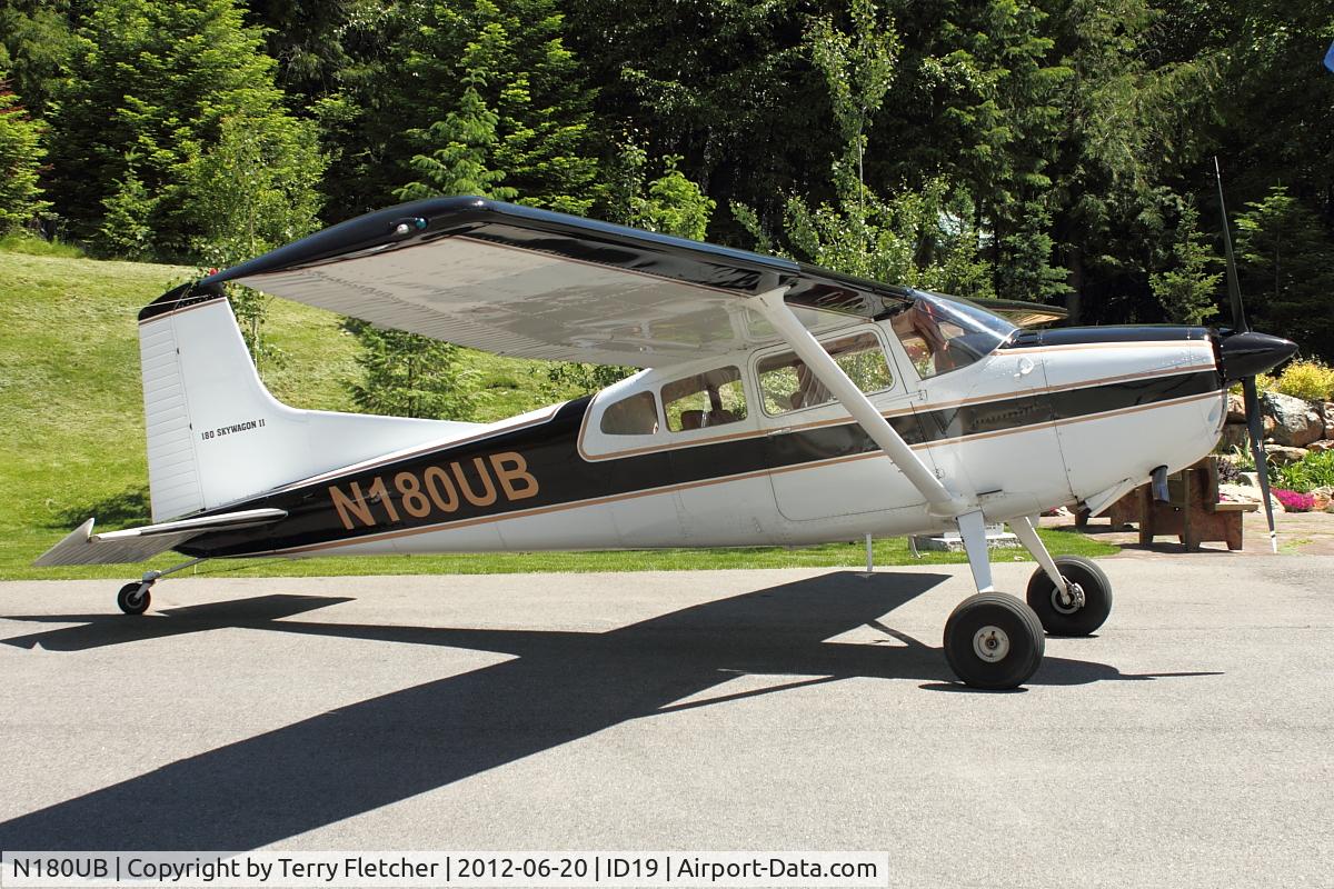 N180UB, 1975 Cessna 180J C/N 18052611, at Bird Aviation Museum and Invention Center, near Sagle , Idaho