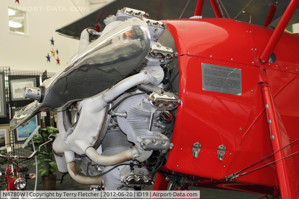 N4780W, 1928 Waco GXE C/N 1249, On display at Bird Aviation Museum and Invention Center, near Sagle , Idaho