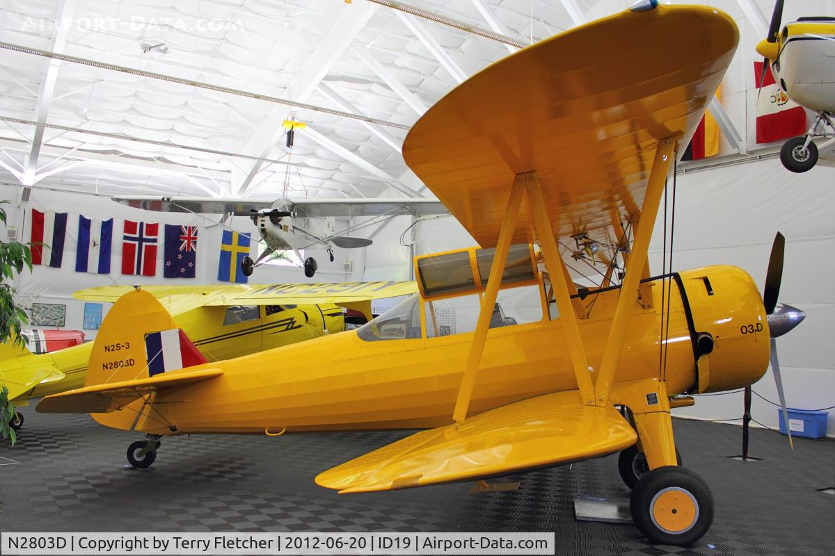 N2803D, 1941 Boeing B75N1 C/N 75-6822, ex BU 7218 On display at Bird Aviation Museum and Invention Center, near Sagle , Idaho