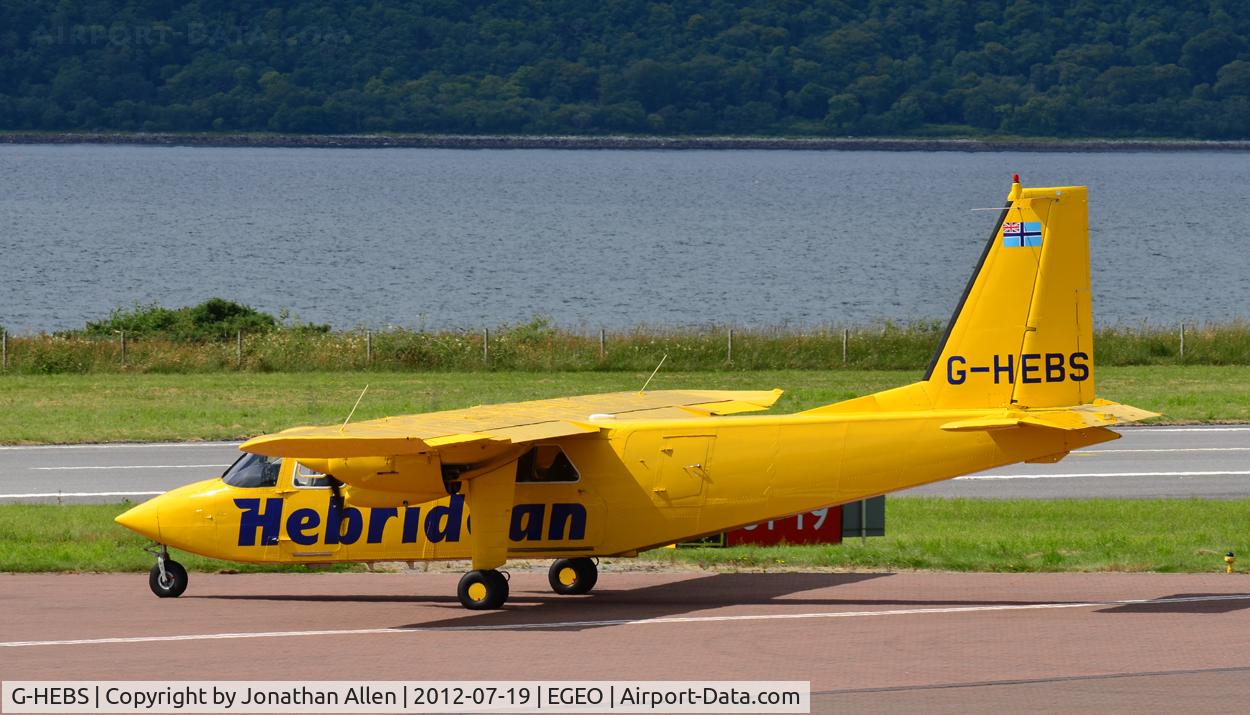 G-HEBS, 1994 Britten-Norman BN-2B-20 Islander C/N 2267, Departing from Oban with the 15.10 flight to Islay and Colonsay.