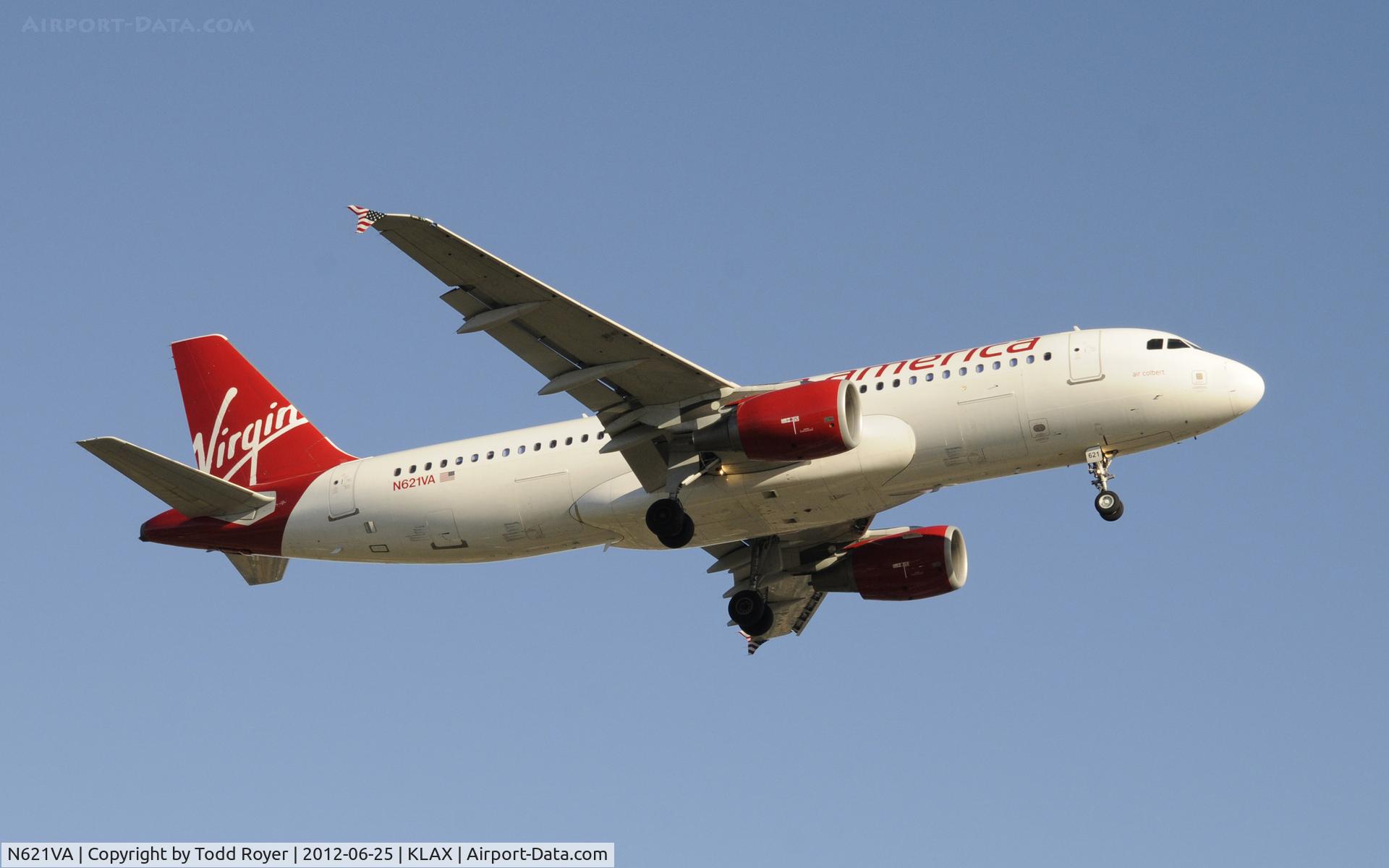 N621VA, 2005 Airbus A320-214 C/N 2616, Arriving at LAX on 24R