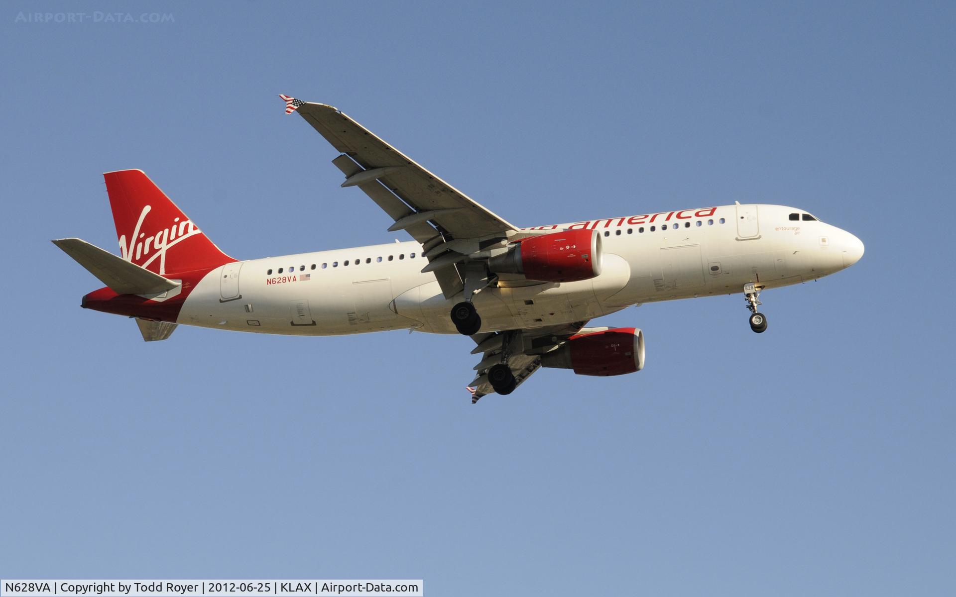 N628VA, 2007 Airbus A320-214 C/N 2993, Arriving at LAX on 24R