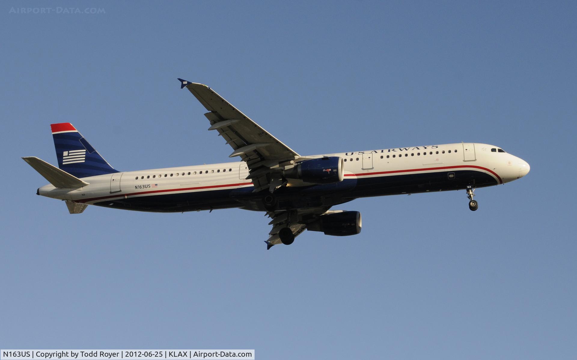 N163US, 2001 Airbus A321-211 C/N 1417, Arriving at LAX on 24R