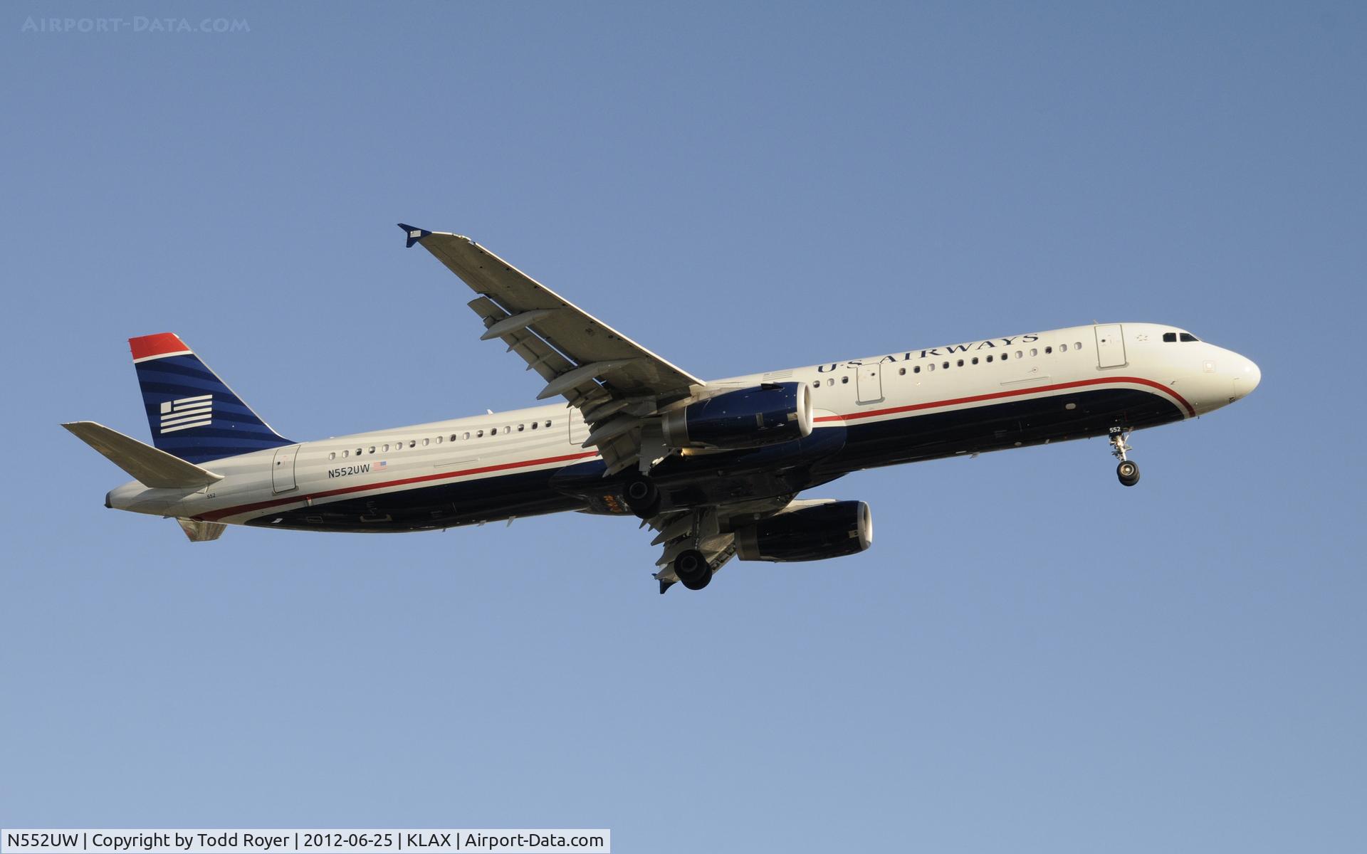 N552UW, 2011 Airbus A321-231 C/N 4957, Arriving at LAX on 24R