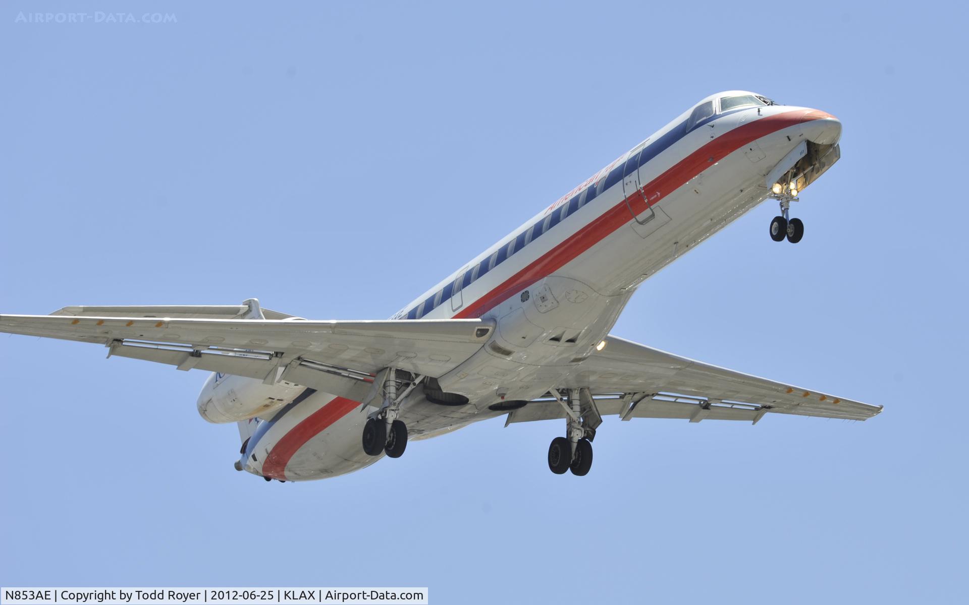 N853AE, 2003 Embraer ERJ-140LR (EMB-135KL) C/N 145742, Arriving at LAX on 24R