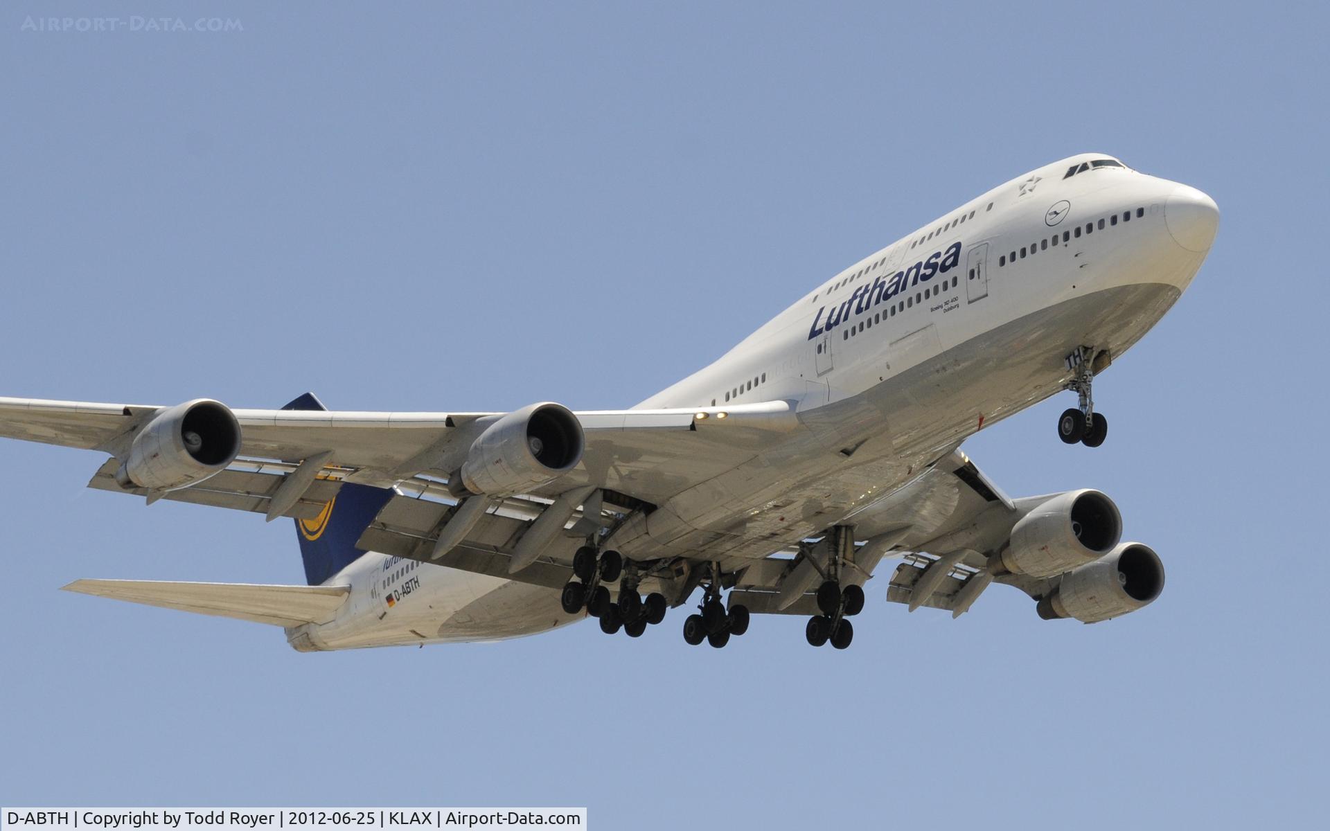 D-ABTH, 1991 Boeing 747-430M C/N 25047, Arriving at LAX on 24R