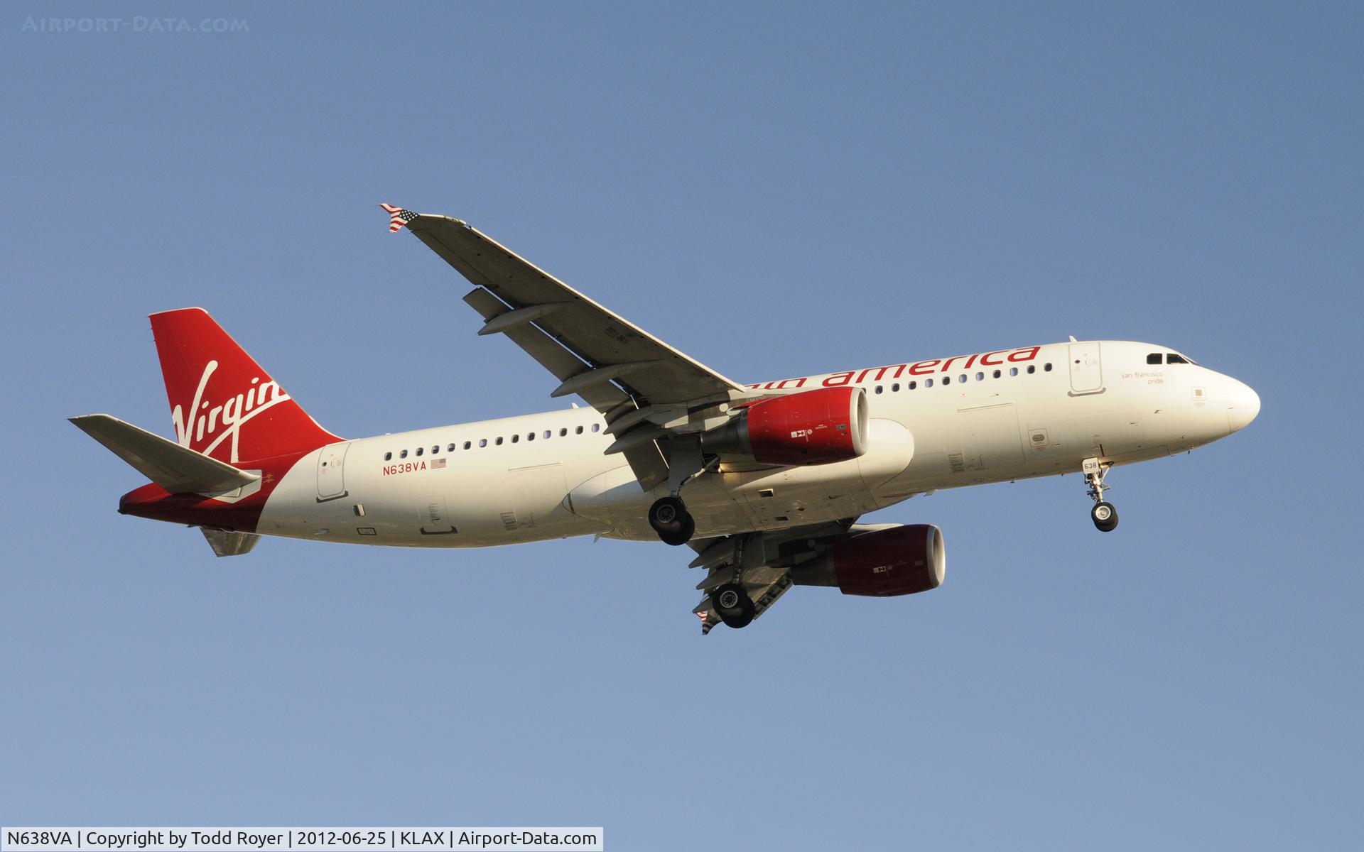N638VA, 2008 Airbus A320-214 C/N 3503, Arriving at LAX on 24R