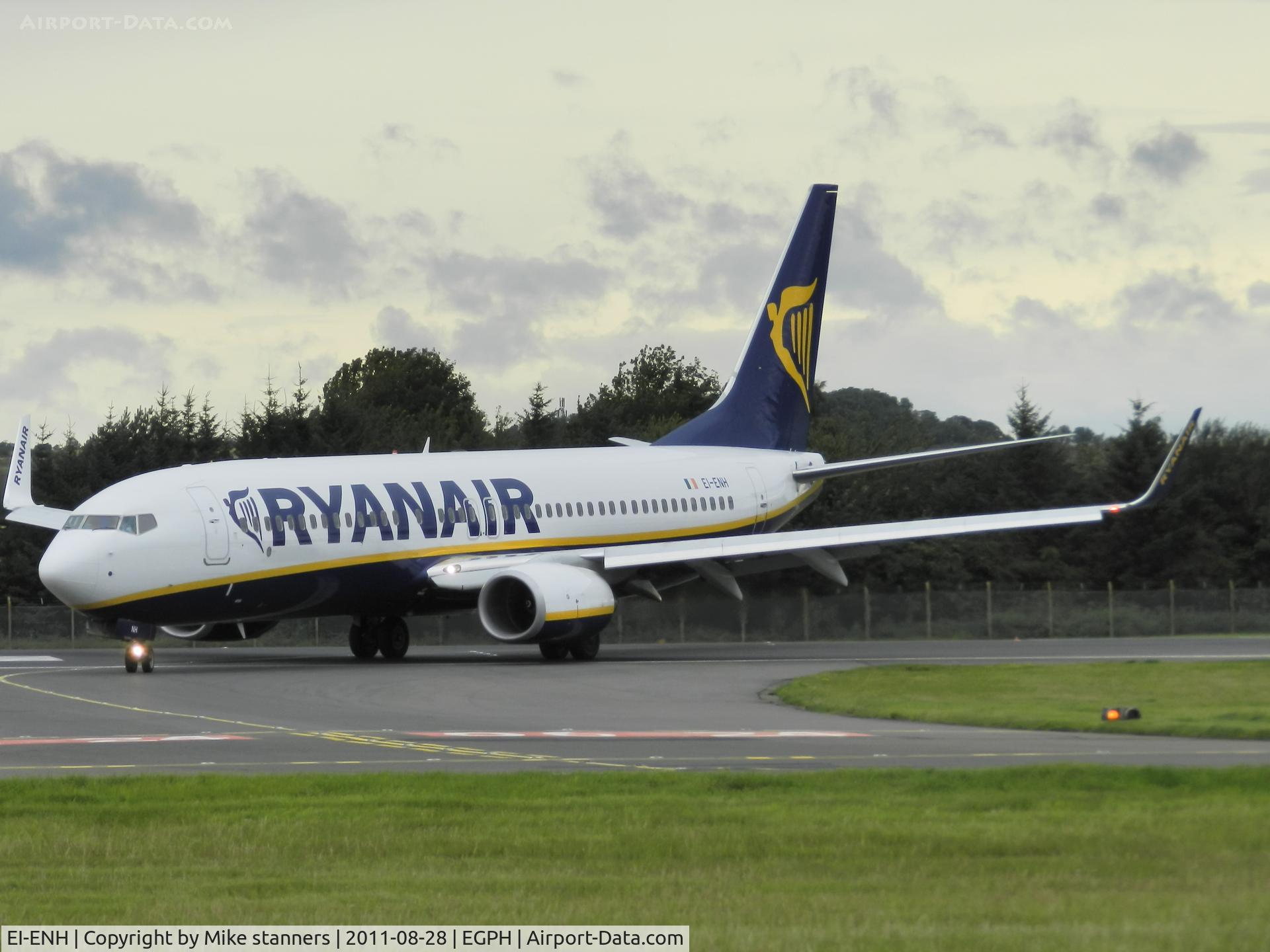 EI-ENH, 2010 Boeing 737-8AS C/N 35033, Ryanair B737-800 Taxiing on to taxiway bravo 1