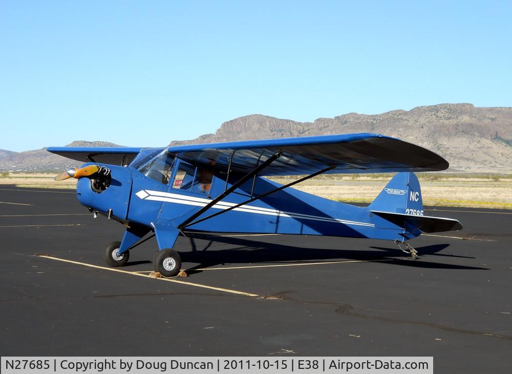 N27685, 1940 Taylorcraft BL C/N 2327, Seen here at Alpine-Casparis Airport in Alpine, Texas, where it was the oldest plane at the airport. The owner has/had plans to sell it to a museum in Thailand, the last I heard. It may already be there.