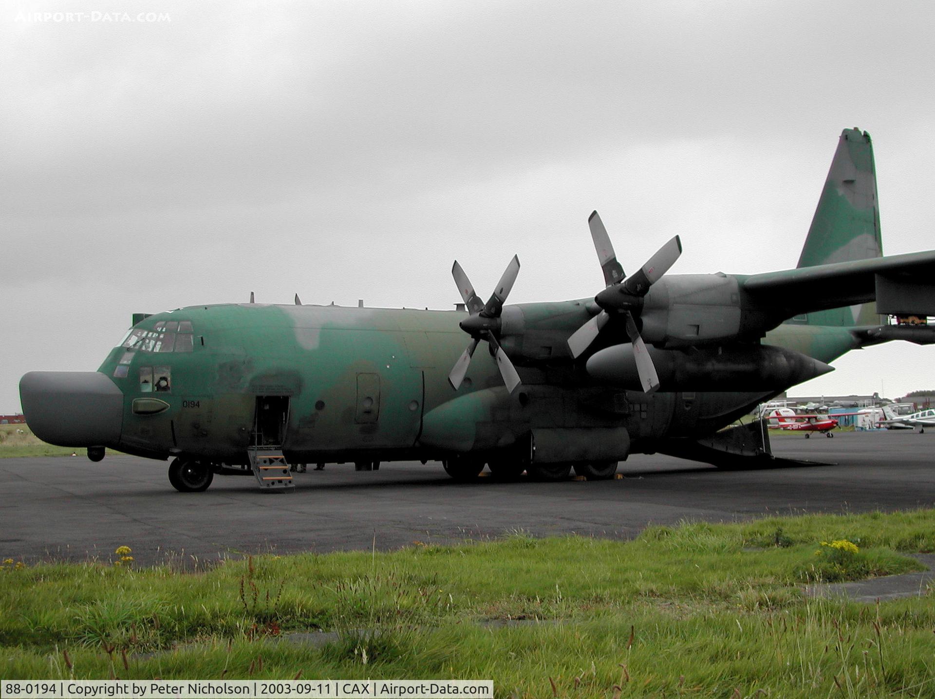 88-0194, 1988 Lockheed MC-130H Combat Talon II C/N 382-5133, Another view of the MC-130H Combat Talon II, callsign Talon 47, of RAF Mildenhall's 7th Special Operations Squadron visiting Carlisle in September 2003.
