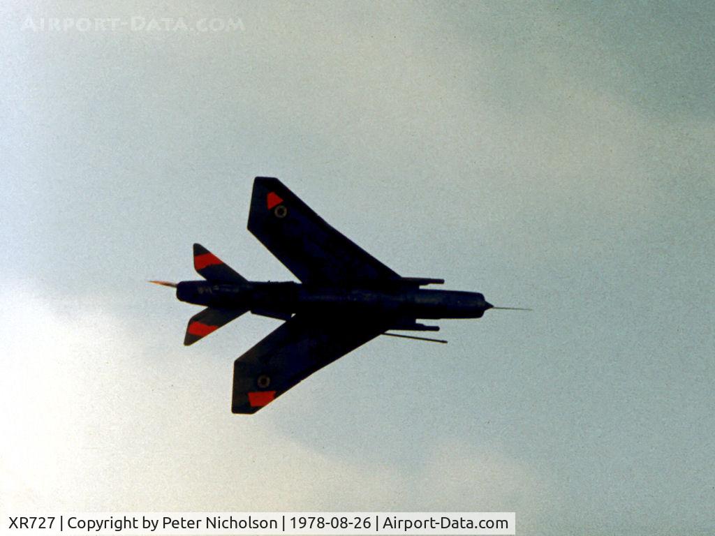 XR727, 1965 English Electric Lightning F.6 C/N 95210, Lightning F.6 of 11 Squadron on display at the 1978 RAF Binbrook Airshow.