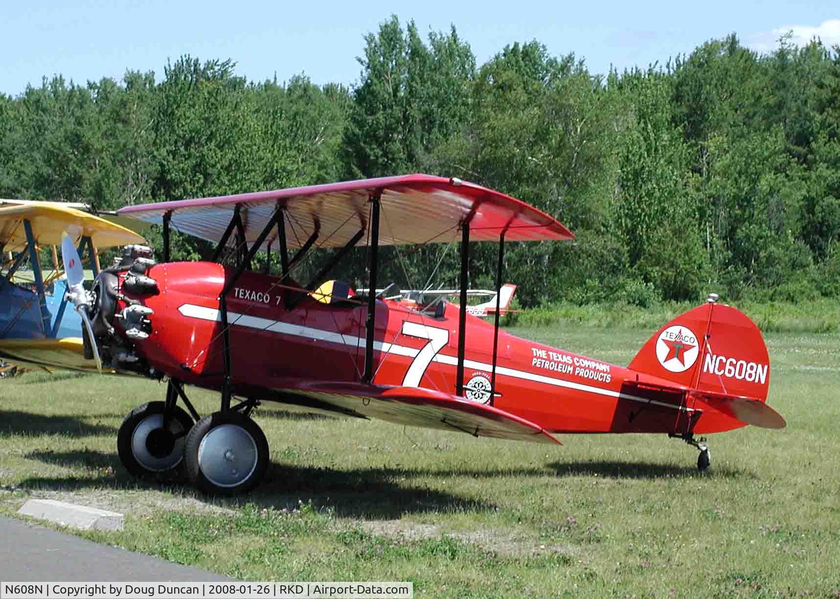 N608N, 1929 Waco ASO C/N 3070, Seen at Owls Head Transportation Museum at Knox County Regional Airport in Rockland, Maine.