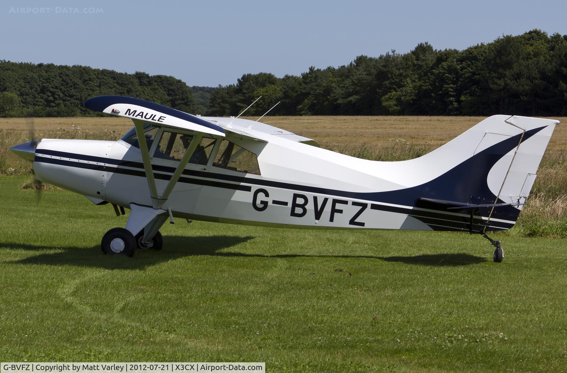 G-BVFZ, 1986 Maule M-5-180C C/N 8082C, Departing Northrepps.