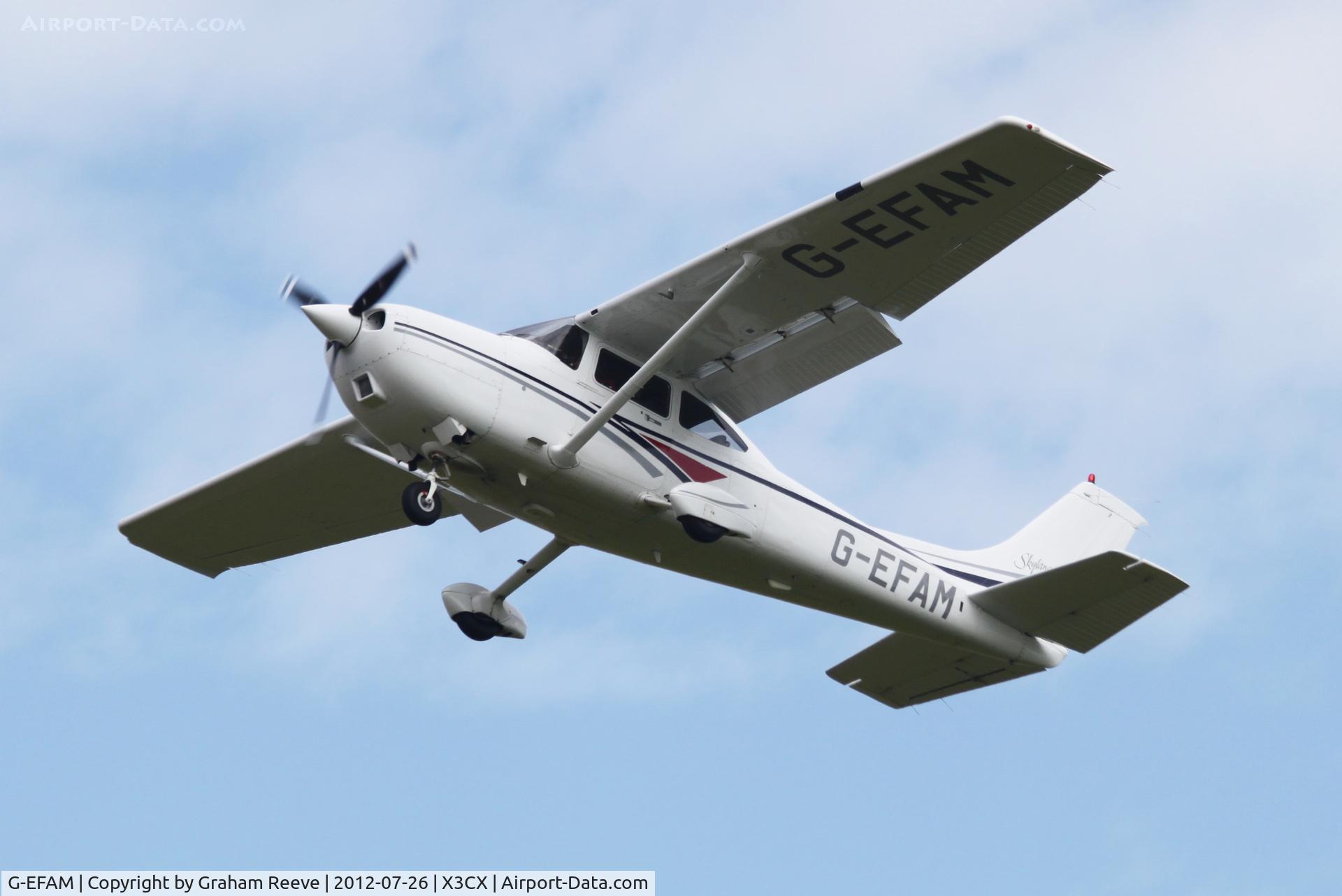 G-EFAM, 1999 Cessna 182S Skylane C/N 18280442, Departing from Northrepps.