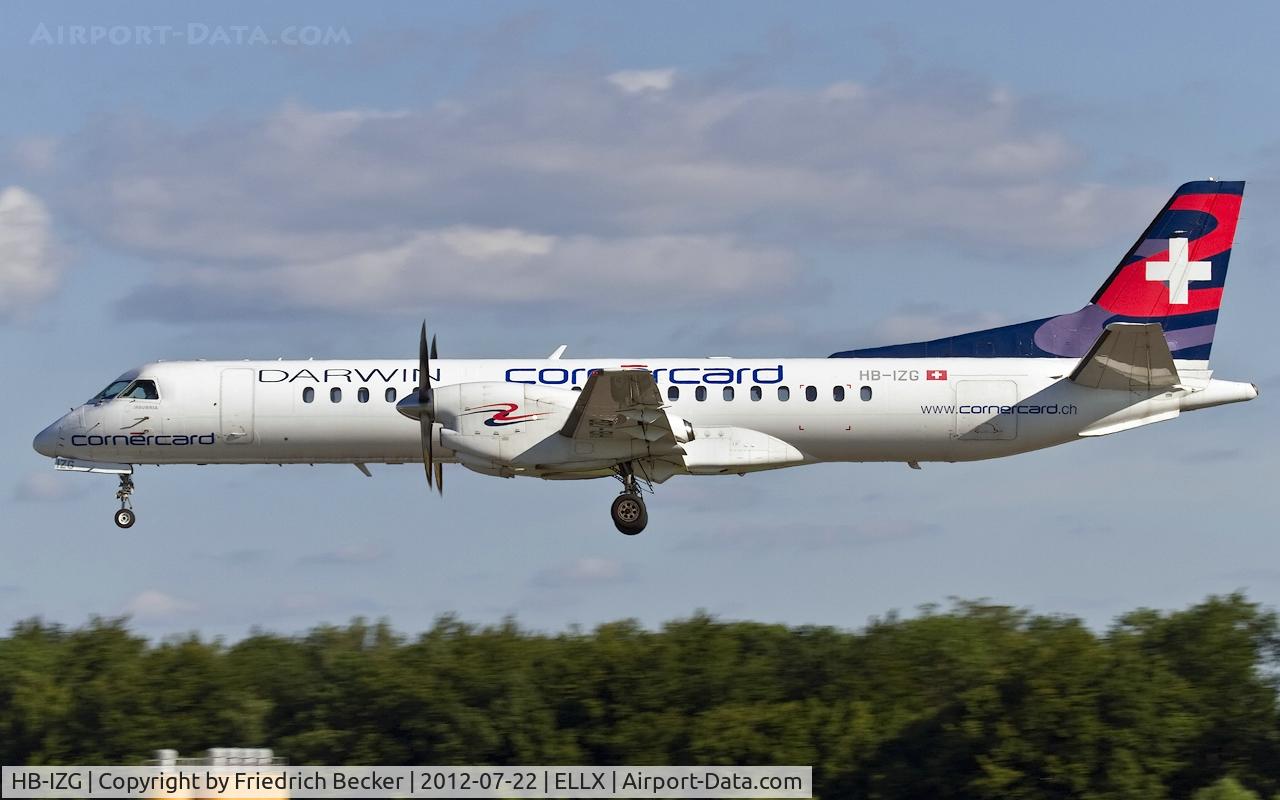 HB-IZG, 1995 Saab 2000 C/N 2000-010, short final RW06