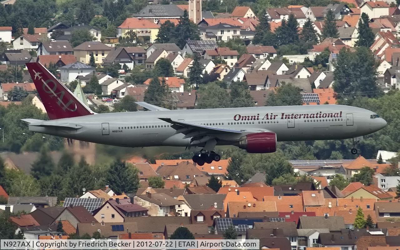 N927AX, 1997 Boeing 777-222/ER C/N 26943, on final RW08