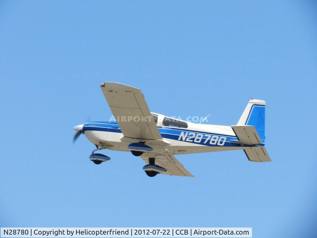 N28780, 1978 Grumman American AA-5B Tiger C/N AA5B0811, Climbing out after take off