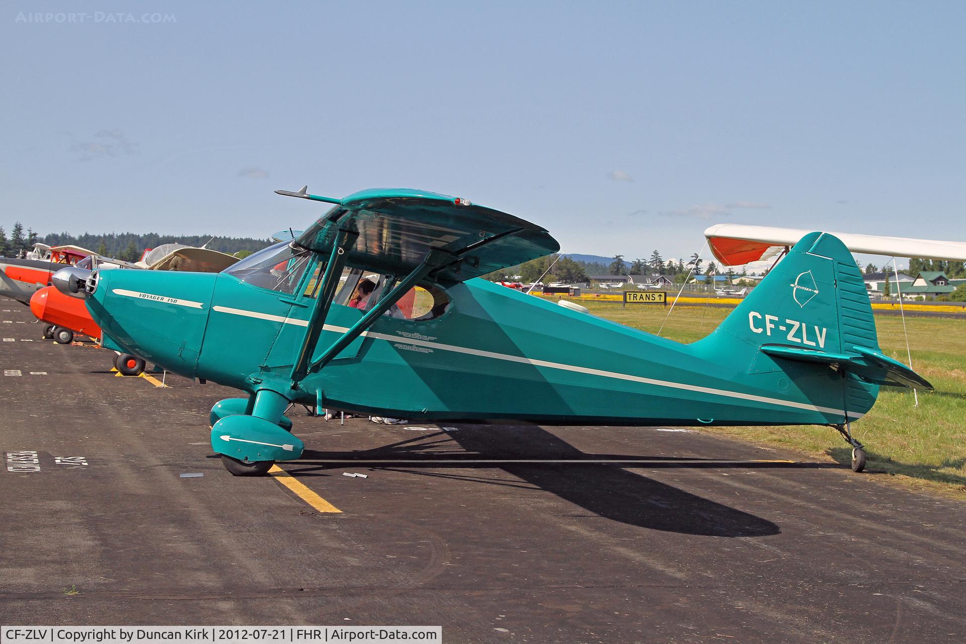 CF-ZLV, 1946 Stinson 108X Voyager C/N 108 805X, Recently restored Stinson visiting the fly-in from Langley
