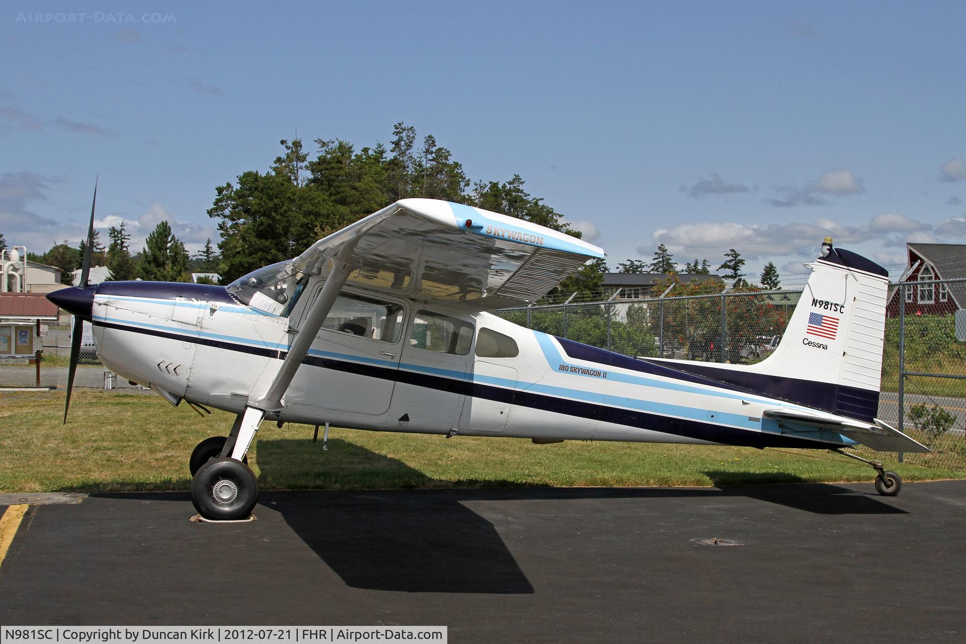 N981SC, 1963 Cessna 180G C/N 18051339, Prime parking for this Cessna 180 in the transient area
