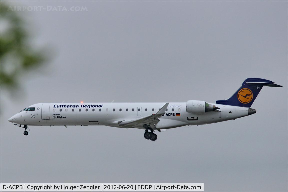 D-ACPB, 2001 Canadair CRJ-701ER (CL-600-2C10) Regional Jet C/N 10013, Coming out of fog....