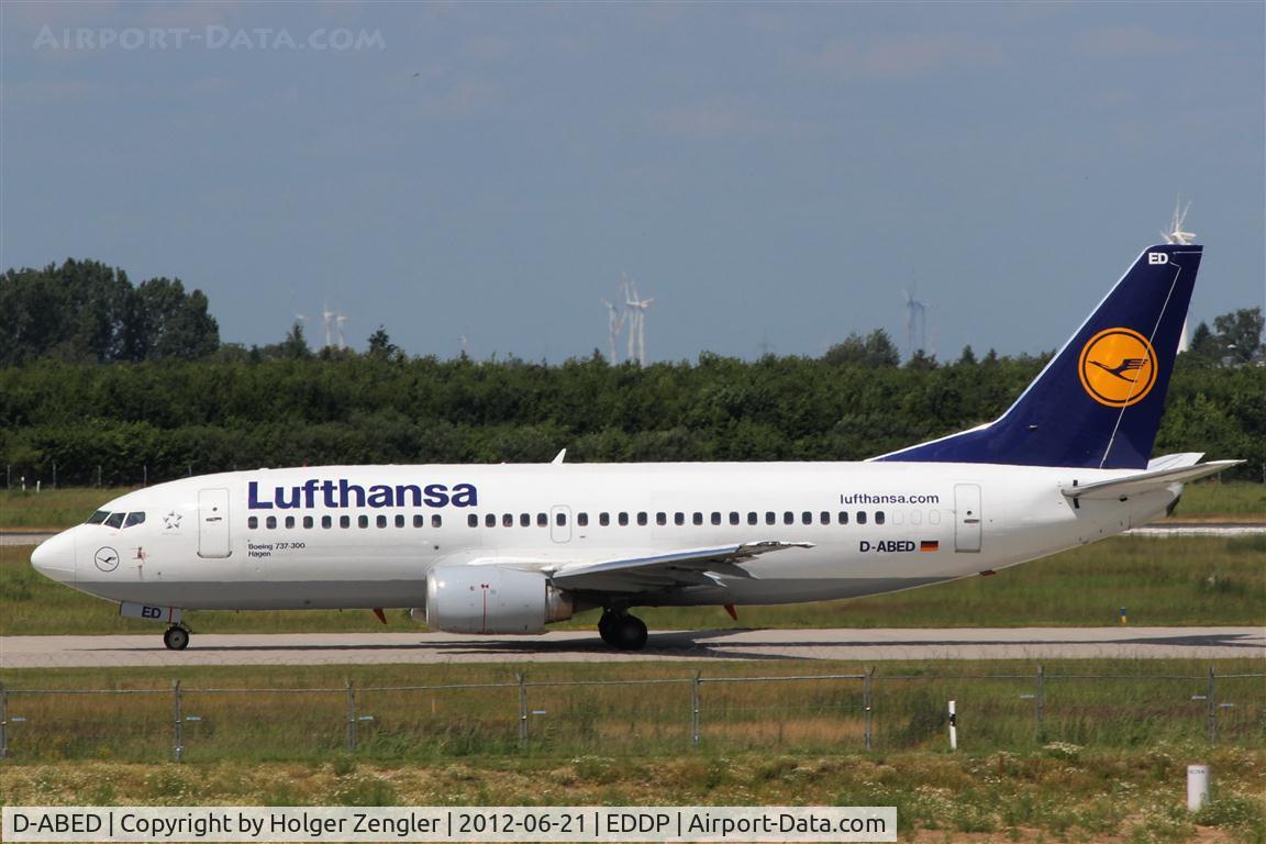 D-ABED, 1991 Boeing 737-330 C/N 25215, Arrival from FRA taxiing along A5.....
