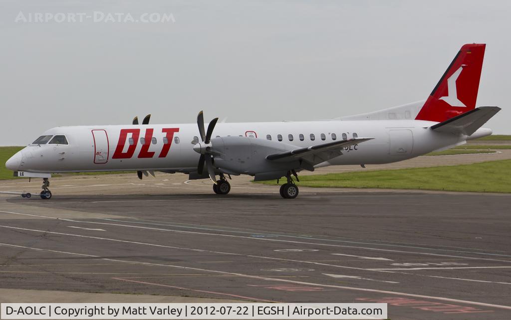 D-AOLC, 1995 Saab 2000 C/N 2000-016, Being pushed by Air Livery.