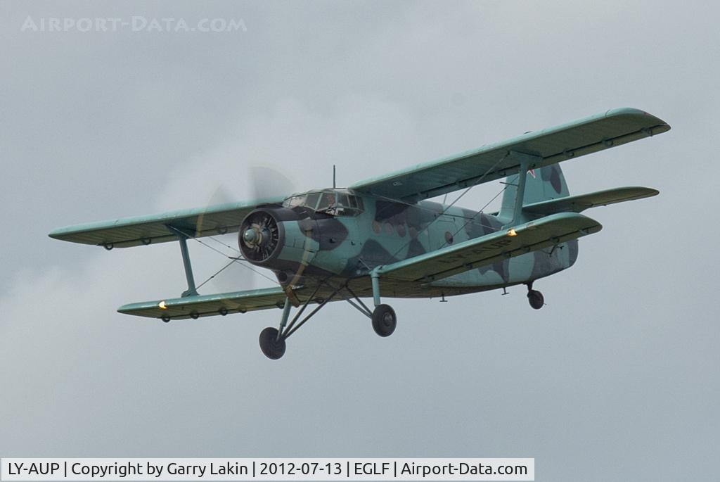 LY-AUP, 1984 Antonov An-2R C/N 1G206-49, On finals to land at Farnborough