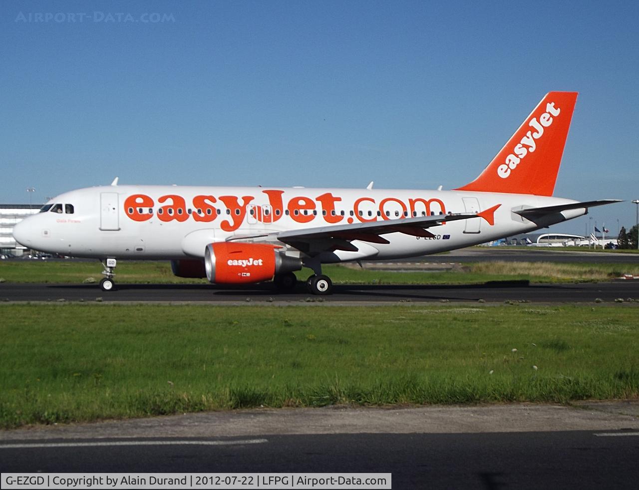 G-EZGD, 2010 Airbus A319-111 C/N 4451, Named Gala Pirani as a tribute to a Malpensa based former stewardess who underwent a serious road accident which left her partly life impaired.