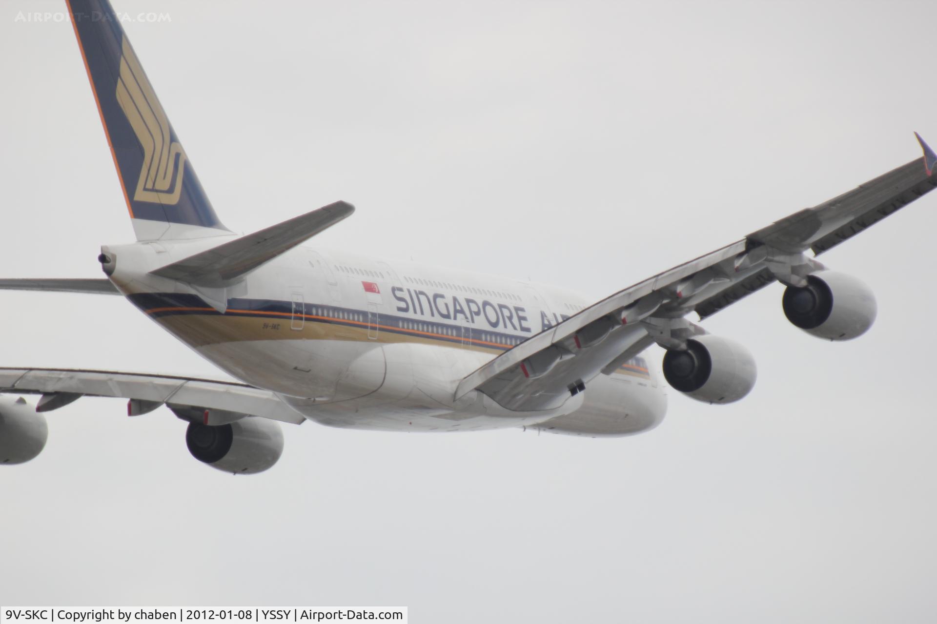 9V-SKC, 2006 Airbus A380-841 C/N 006, Close up of Singapore A380 in flight in Sydney