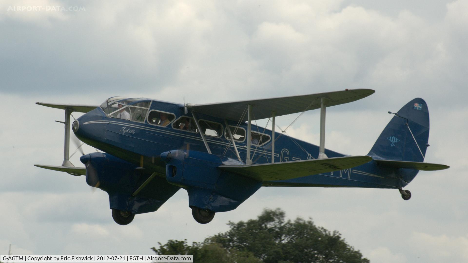 G-AGTM, 1944 De Havilland DH-89A Dominie/Dragon Rapide C/N 6746, 43. G-AGTM 'Sybille' (The Classic Aircraft Trust) at Shuttleworth Sunset Air Display, July 2012. (P.S. With Passengers.)