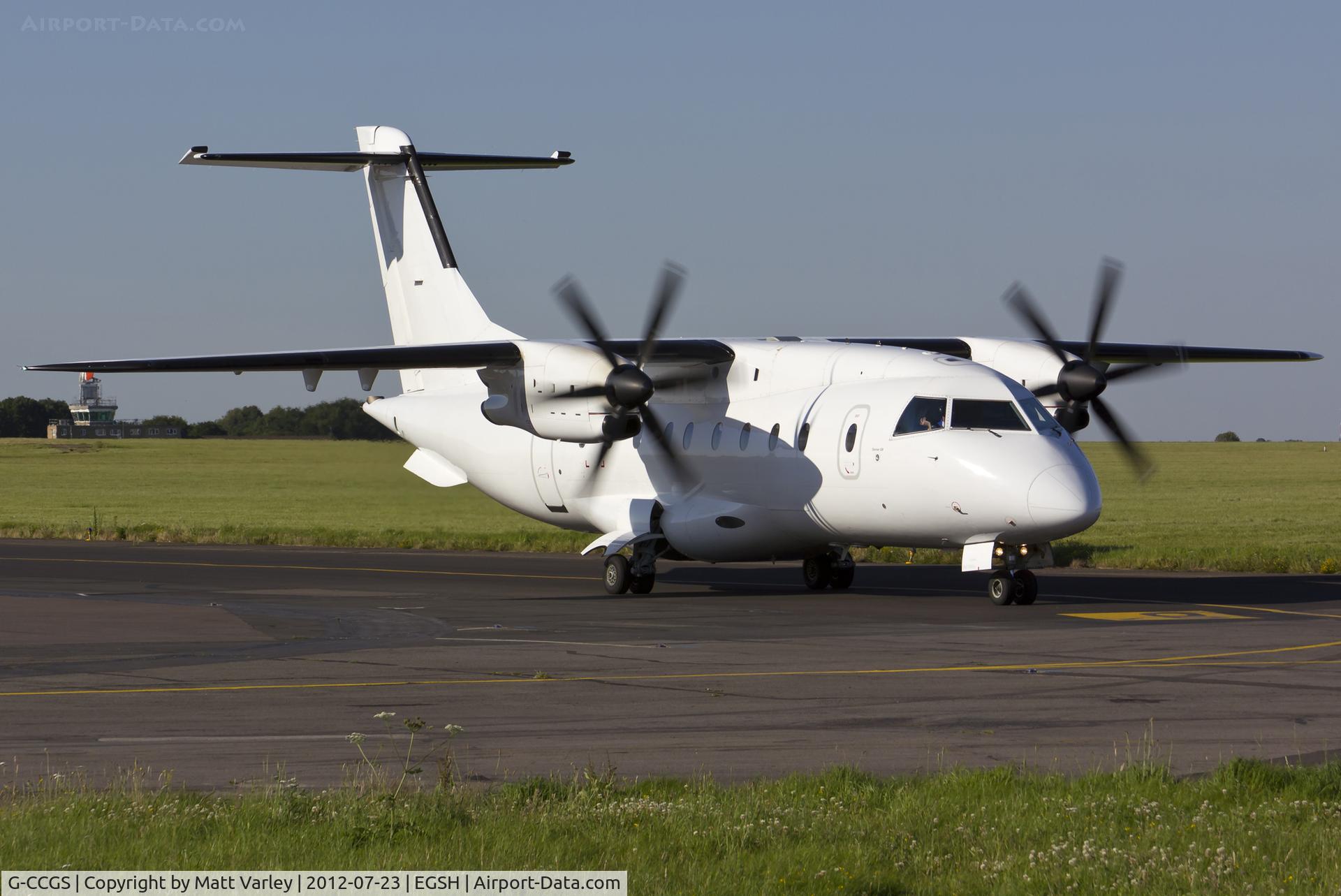 G-CCGS, 1998 Dornier 328-100 C/N 3101, Arriving at EGSH.