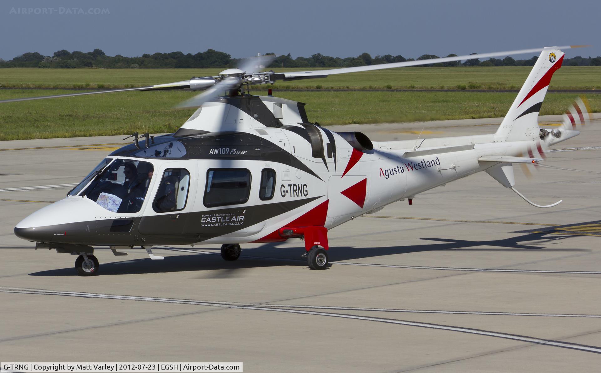 G-TRNG, 2002 Agusta A-109E Power C/N 11156, Departing SaxonAir.