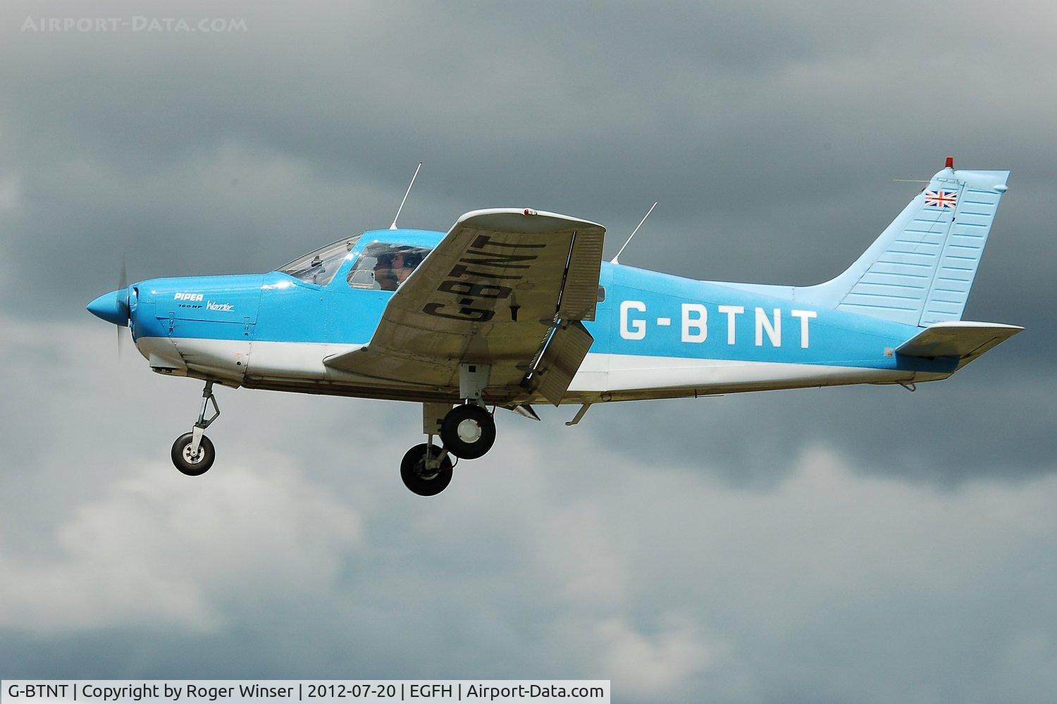 G-BTNT, 1976 Piper PA-28-151 Cherokee Warrior C/N 28-7615401, Visiting Cherokee Warrior of Azure Flying Club.