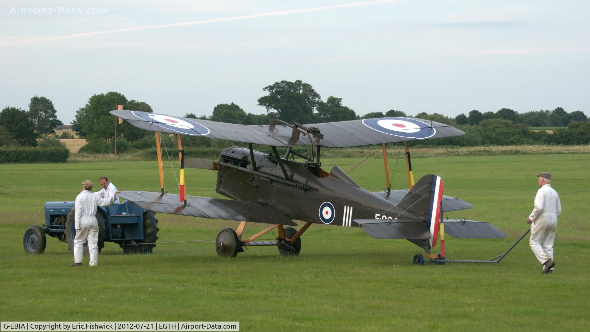 G-EBIA, 1918 Royal Aircraft Factory SE-5A C/N 654/2404, 4. G-EBIA winding down after an energetic display at Shuttleworth Sunset Air Display, July 2012