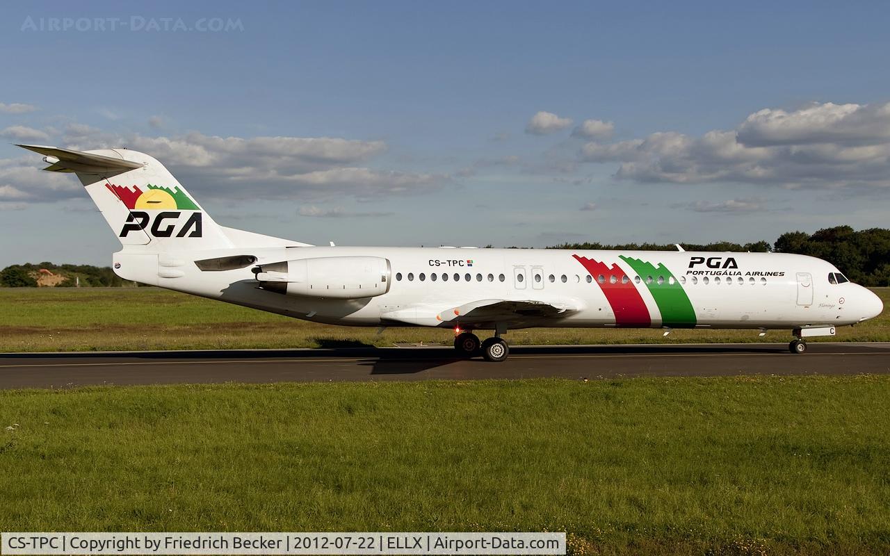 CS-TPC, 1990 Fokker 100 (F-28-0100) C/N 11287, taxying to the actice
