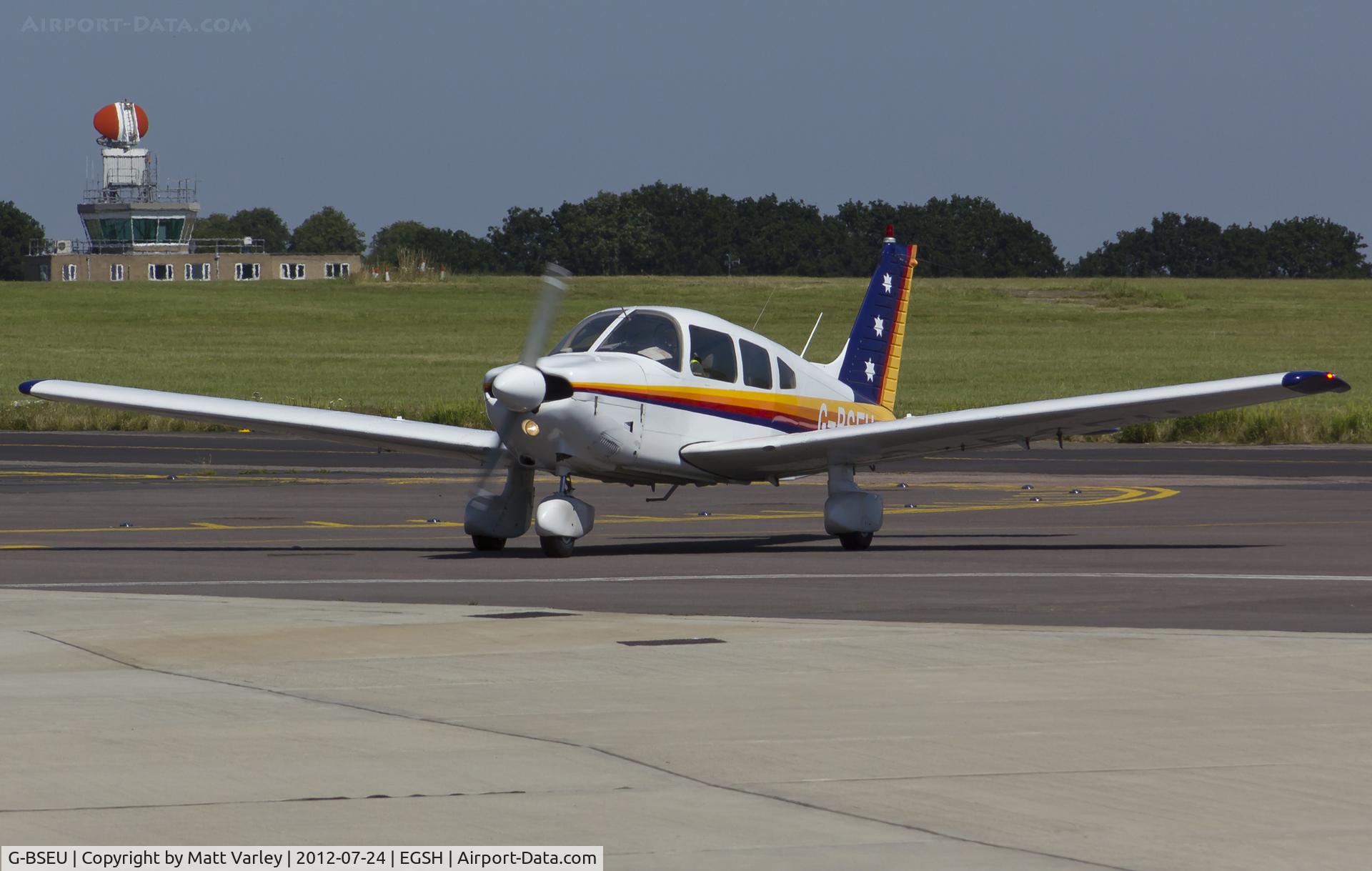 G-BSEU, 1977 Piper PA-28-181 Cherokee Archer II C/N 28-7890108, Arriving at SaxonAir.